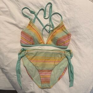 Prana Striped Multicolor Bikini Set